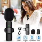 Smart Vlogger's Combo_K8 Wireless Microphone, Q07 Bluetooth Selfie Stick & 360° Rotating Phone Stand