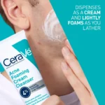 Cerave Acne Foaming Cream Cleanser with 4% Benzoyl Peroxide (150ml) - Image 4